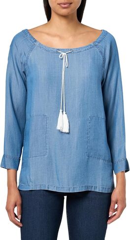 Tommy Hilfiger Women's Long Sleeve Scoop Neck Solid Chambray Shirt in Saudi Arabia
