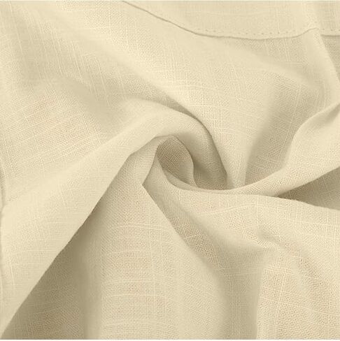 نساء من الكتان الصيفي من الكتان القطني القصيرة زر أسفل القميص collared v-neck فضفاضة لائحة بلوزة شاطئ الطباعة in Kuwait