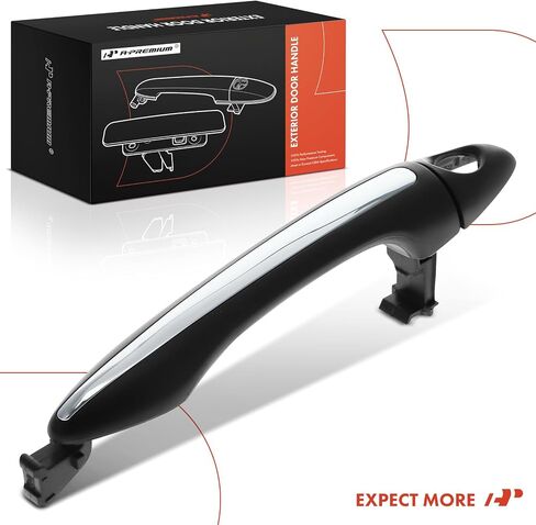 A-Premium الأمامي السائق اليسرى مقبض الباب الخارجي مع ثقب المفتاح متوافق مع Kia Forte Sedan ، Forte5 Hatchback ، 2014 2015 2015 2017 ، Black Housing with Chrome Lever ، استبدل# 82651-A7021 in Saudi Arabia