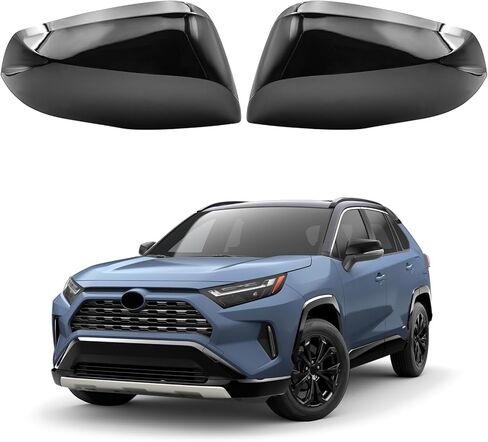 غطاء غطاء مرآة الجانبي الأسود اللمعان يناسب 2019 2020 2021 2022 2023 2024 تويوتا RAV4 مع إشارة بدوره استبدال 87915-0R150،87945-0R150 in Saudi Arabia