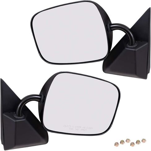 Brock Aftermarket Replacement Driver Left Passenger Right Manual Mirror Below Eyeline Paint To Match Black Set Compatible With 1988-2002 GM C/K Pickup in Saudi Arabia