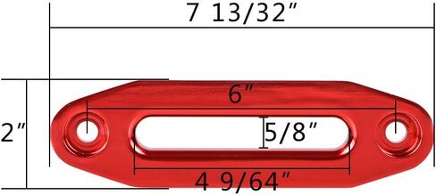(1pc) RED 50ft x 1/4 inch 7000Lbs Synthetic Winch Line Cable Rope All Heat Guard Rock Protection w/Winch Stopper + 6 inch Mount Red Winch Fairlead for Car Truck ATV UTV Ramsey KFI in Saudi Arabia