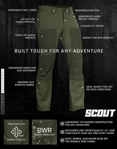Howitzer Men’s Tactical Scout Pants, 2-Tone Ripstop Cargo, Water-Resistant Utility Workwear for Hiking, Range & Outdoor Use in Saudi Arabia