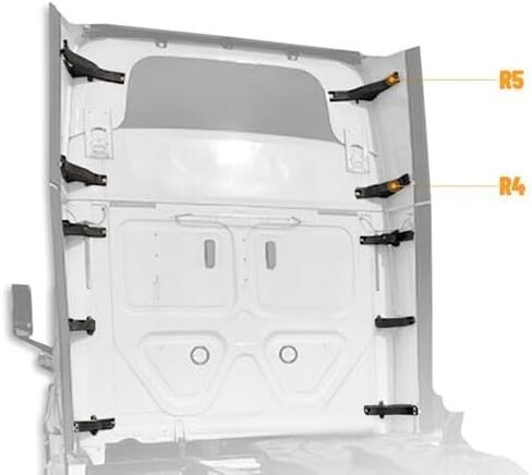 HECASA Fairing Hinge Compatible with 2008-2017 Freightliner Cascadia R4 R5 Top Cabin Fairing Mounting Brackets Black Nylon (2Pcs) in Kuwait
