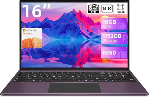 jumper Laptop, 16 Inch FHD IPS 1200p Screen, 5305U Processor, 4GB RAM 128GB EMMC, Office 365 1-Year Subscription, Windows 11 Computer with Stereo Speakers, HDMI. in Kuwait