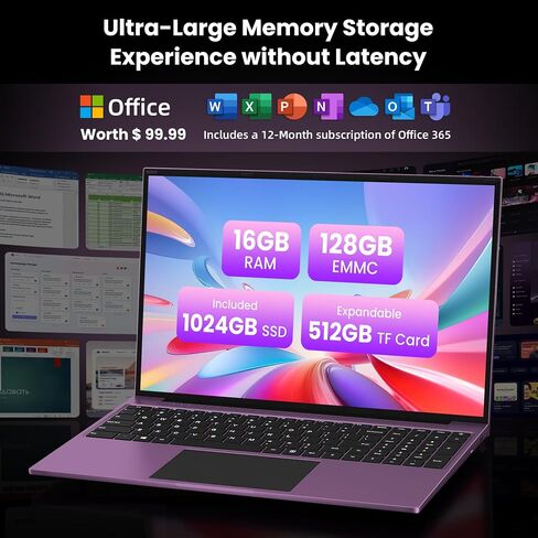 jumper Laptop, 16 Inch FHD IPS 1200p Screen, 5305U Processor, 4GB RAM 128GB EMMC, Office 365 1-Year Subscription, Windows 11 Computer with Stereo Speakers, HDMI. in Kuwait