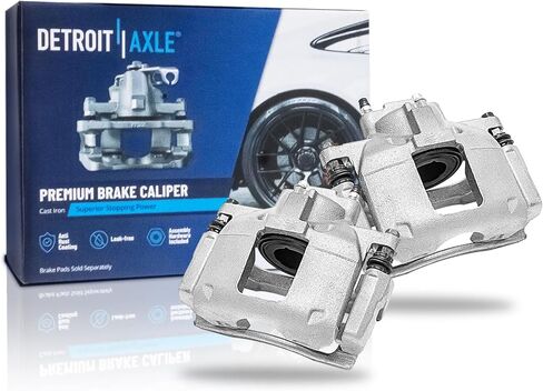 Detroit Axle-Front 2PC الفرجار الفرامل لـ 07-10 Dodge Nitro ، 08-12 Jeep Liberty ، 07-12 Wrangler ، 2 قرص الفرامل الفرجار W/Bracket 2007 2008 2008 2010 2011 2012 استبدال in Saudi Arabia