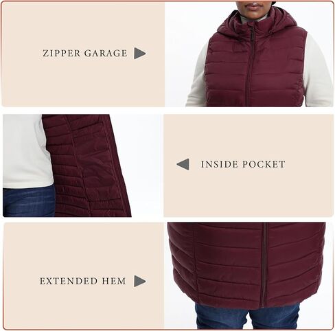 Plus Size Women Puffer Vest 1X-6X Lightweight Packable Quilted Puffy Vest (Exclusively for Plus Size) in Saudi Arabia