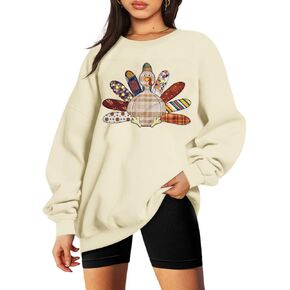 UNIQUEONE Thanksgiving Sweatshirt Women Turkey Tshirt: Gobble Til You Wobble Shirt Oversized Fall Graphic Pullover Top in Kuwait