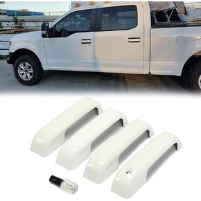 مقبض الباب Hecasa يغطي القمصان المتوافقة مع 2015-2020 Ford F150/ 2017-2022 F250 F350 F450 W/ O ثقب المفتاح الذكي Oxford White in Kuwait