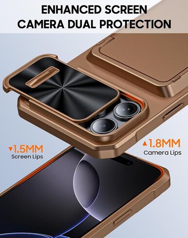 حافظة Vizvera لهاتف iPhone 16 Pro Max RFID، حامل بطاقات (4 بطاقات) وغطاء كاميرا ومسند، حافظة هاتف من السيليكون المقاوم للصدمات لكامل الجسم لهاتف 16 Pro Max 6.9 بوصة 2024- أسود in Kuwait