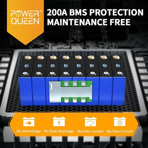 Power Queen 2Pack 12.8v200ah بالإضافة إلى بطارية LifePo4 مدمجة 200A BMS ، بطارية الليثيوم 5120WH ، ما يصل إلى 15000 دورة ، الدعم في سلسلة/موازية ، يستخدم على نطاق واسع لنظام المنزل الشمسي ، RV ، حياة خارج الشبكة in Kuwait