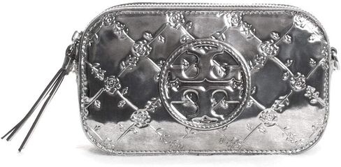 Tory Burch Miller Metallic Floral Mini Crossbody Bag ، Pewter in Saudi Arabia