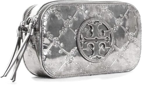 Tory Burch Miller Metallic Floral Mini Crossbody Bag ، Pewter in Saudi Arabia