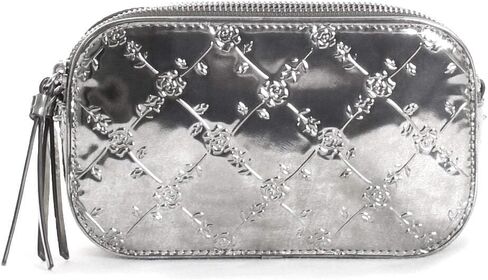 Tory Burch Miller Metallic Floral Mini Crossbody Bag ، Pewter in Saudi Arabia