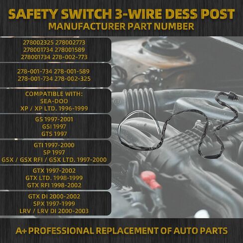 DASBECAN 278002325 جديد 3 سلك DESS POST STILLE STILLENCE متوافق مع SEADOO DESS POST Series Model GS GSI GTI GSX GTX XP SP SPX RX RXP RX Wake استبدال 27800277 278001734 278001589 27800095555555 in Saudi Arabia