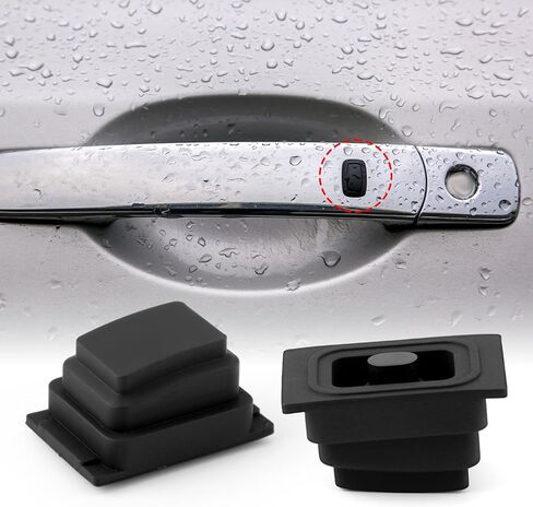 2pcs Car Exterior Door Handle Buckle Induction Button, Black Rubber Induction Button Cover Car Door Exterior Accessories Compatible with Hyundai Tucson 2015-2020 in Saudi Arabia