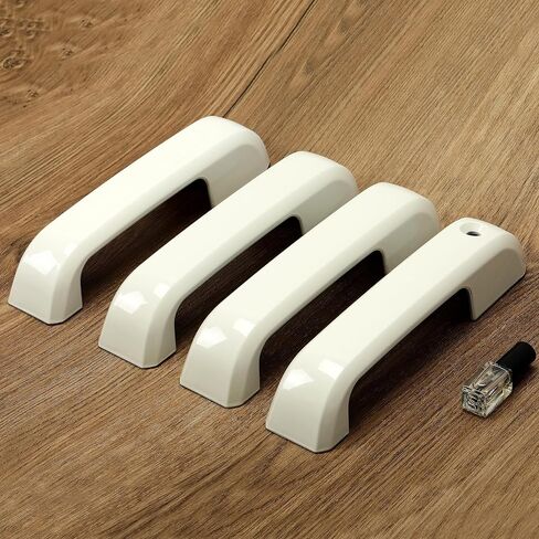 HECASA Door Handle Covers Trims Compatible with 2015-2020 Ford F150/ 2017-2022 F250 F350 F450 W/O Smart Keyhole Oxford White in Saudi Arabia
