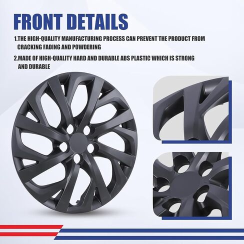 CPW 16 Inch Hubcaps تتناسب مع 2009-2025 Toyota Corolla ، Wheels Rim Cover بديل متوافق مع مجموعة Toyota Corolla 16 '' Steel ، ABS & PC Material Caps مجموعة من 4 (16 بوصة ، أسود غير لامع) in Kuwait