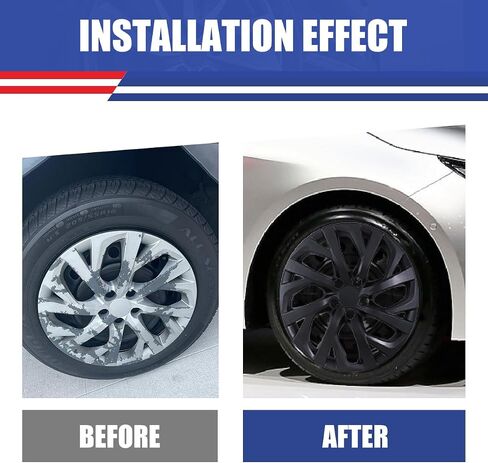 CPW 16 Inch Hubcaps تتناسب مع 2009-2025 Toyota Corolla ، Wheels Rim Cover بديل متوافق مع مجموعة Toyota Corolla 16 '' Steel ، ABS & PC Material Caps مجموعة من 4 (16 بوصة ، أسود غير لامع) in Kuwait