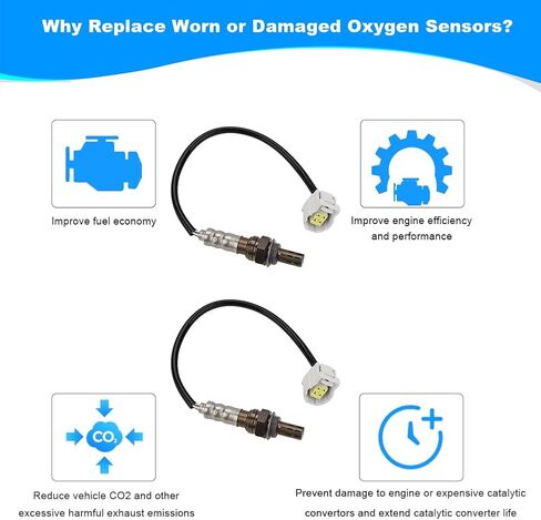 jdmon 2pcs مستشعر Oxygen O2 Asseream Presentream For 2011-2014 Chrysler 300 ، Town & Country 3.6L ، Dodge Charger ، Durango ، Jeep Grand Cherokee 2012-2015 V8 5.7L متوافق مع 23444554 in Saudi Arabia