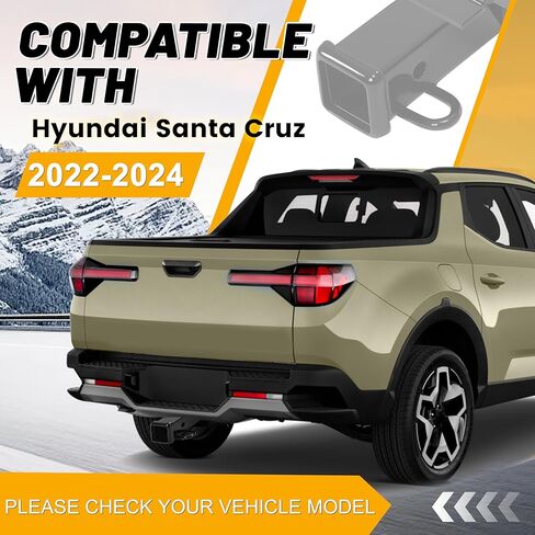 Kojem Class 3 Trailer Hitch متوافق مع 2022-2024 Hyundai Santa Cruz 2 "Trailer Hitch Receiver Towing 5000 رطل مسحوق المسحوق المطلي باللون الأسود in Saudi Arabia