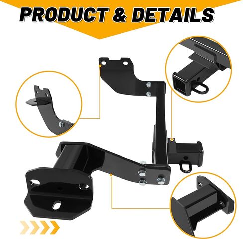 Kojem Class 3 Trailer Hitch متوافق مع 2022-2024 Hyundai Santa Cruz 2 "Trailer Hitch Receiver Towing 5000 رطل مسحوق المسحوق المطلي باللون الأسود in Saudi Arabia