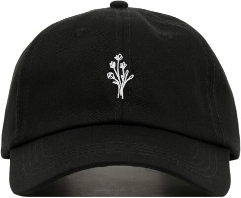 Wildflower Baseball Hat, Embroidered Dad Cap, Unstructured Soft Cotton, Adjustable Strap Back (Multiple Colors) in Saudi Arabia