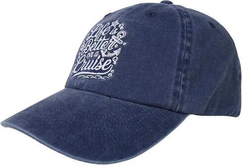 InnoBeta Cruise Gifts Cap for Women, Men - Adjustable Vintage Washed Cotton Embroidered Hat - Gift for Cruise Lovers, Birthday, Christmas - Blue in Saudi Arabia
