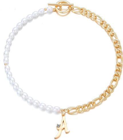 بيان سلسلة مكتنزة الأولي ، الحرف A-Z OT CLASP PEARL لهجة العصرية الأولي ، هدية المجوهرات للنساء in Kuwait
