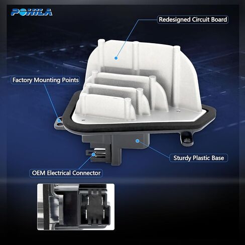 POHIAL HVAC Heater Front Blower Motor Resistor Compatible with Acura MDX 2001-2005, Honda Pilot 2003-2008, Replace# 79330S3VA01 3A1268 973541 RU351 20273 973-541 RU-351 JA1385 in Saudi Arabia
