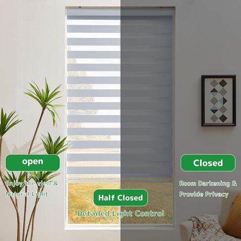 Blackout Cordless Custom Zebra Roller Strens for Window ، ظلال شفافة للطبقة المزدوجة أو التحكم في ضوء الخصوص in Saudi Arabia