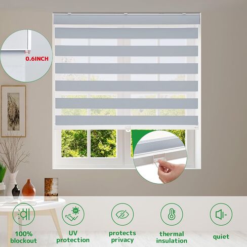 Blackout Cordless Custom Zebra Roller Strens for Window ، ظلال شفافة للطبقة المزدوجة أو التحكم في ضوء الخصوص in Saudi Arabia