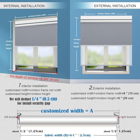 TIPIACE Tipiace Day and Night Dual Layers Motorized Roller Blinds Shades Rechargeable Motor Suitable for Home, Office, Hotel Windows (White+Beige Yellow 8018) in Kuwait