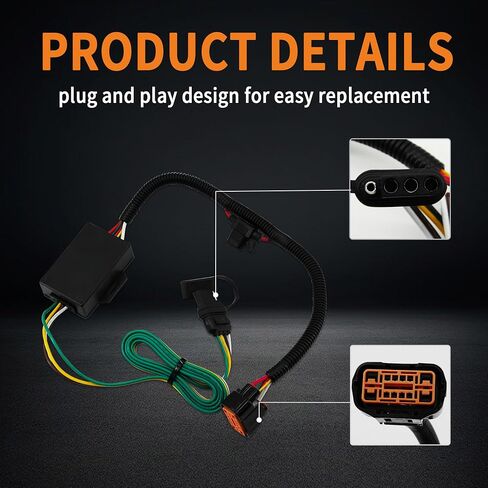 4 Way Trailer Wiring Harnes 56420 متوافق مع 2019-2023 Hyundai Santa Fe ، 2020-22 Palisade ، 2022-24 Santa Cruz ، 2022-23 Tucson ، Fit for 2020-22 Kia Telluride ، 2022-24 Carnival in Saudi Arabia