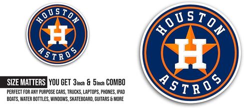2 (Pieces) 3" and 5" H0uston Astros Sticker, Waterproof Vinyl Decals for Many Purpose Like Cars, Trucks, Laptops, Phones, Windows and More in Kuwait