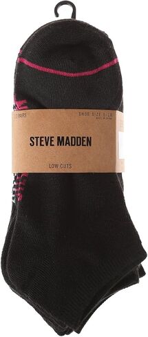 Steve Madden Women's 6, 8 and 10 Pairs Low Cut Cushioned Sneaker Ankle Socks Workout Running Sport Socks - Ankle Socks for Women, Black/White/Grey (10 Pairs) in Saudi Arabia