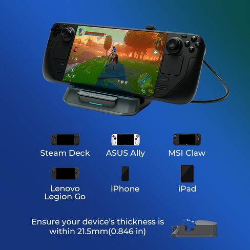 منصة AVerMedia Steam Deck مع HDMI 4K@60 هرتز، وشحن USB C، ونسخ الشاشة، والتقاط الفيديو لسطح البخار، وROG Ally، وLegion Go، وMSI Claw، وSwitch، وiPhone، وiPad - X'TRA GO GC515 in Kuwait