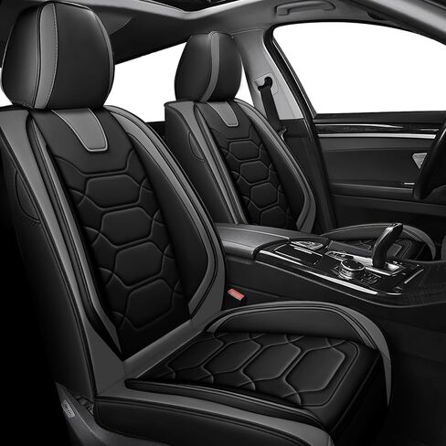 Car Seat Covers Fit for Ford Mustang 2000-2024,2 Seats Comfort Non-Slip Seat Covers Airbag Compatible,Waterproof Leather Seat Covers(Standard 2 Seats, Black Gray) in Saudi Arabia