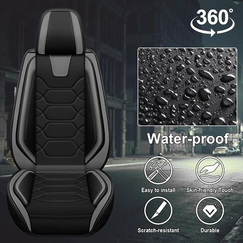 Car Seat Covers Fit for Ford Mustang 2000-2024,2 Seats Comfort Non-Slip Seat Covers Airbag Compatible,Waterproof Leather Seat Covers(Standard 2 Seats, Black Gray) in Saudi Arabia