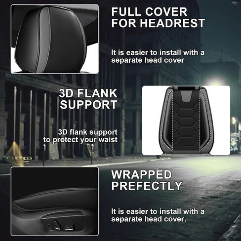 Car Seat Covers Fit for Ford Mustang 2000-2024,2 Seats Comfort Non-Slip Seat Covers Airbag Compatible,Waterproof Leather Seat Covers(Standard 2 Seats, Black Gray) in Saudi Arabia