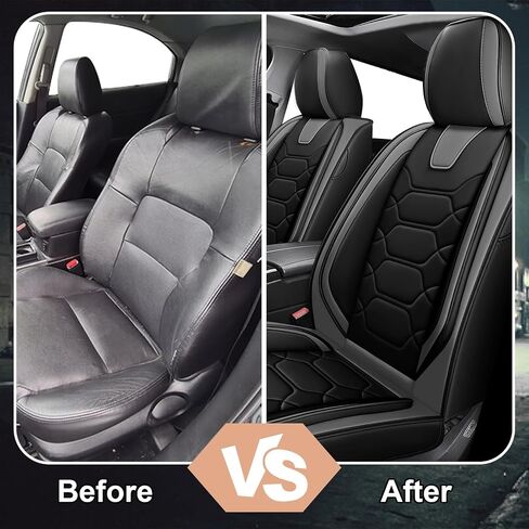 Car Seat Covers Fit for Ford Mustang 2000-2024,2 Seats Comfort Non-Slip Seat Covers Airbag Compatible,Waterproof Leather Seat Covers(Standard 2 Seats, Black Gray) in Saudi Arabia