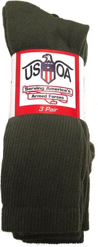 Men's Military Boot Socks Olive DRAB - 3 Pair - Medium in Saudi Arabia