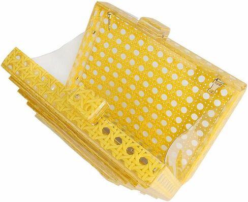 Women Acrylic Rattan Clutch Purse Rattan Woven Evening Bag Wedding Party Purse Summer Beach Wicker Shoulder Handbag in Saudi Arabia