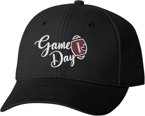 Go All Out Cute Script Game Day Football Dad Deluxe Trucker Flatbill Baseball Structured Embroidered Hat in Saudi Arabia
