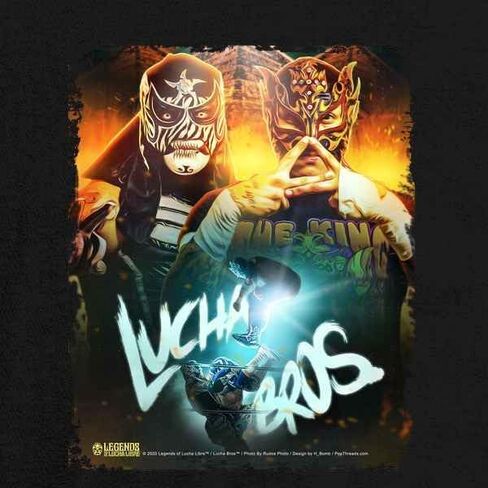 Pop Threads Lucha Bros Penta Zero M Rey Fenix Lucha Libre Graphic Tee T-Shirt for Men in Saudi Arabia
