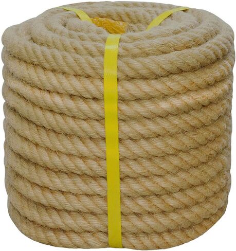 Twisted Jute Rope (3/4 in x 20 ft) Natural Thick Hemp Rope for DIY Crafts, Railings, Hammock, Decorating in Kuwait