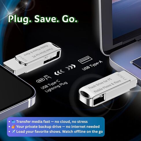 256GB 3in1 iPhone Flash Drive, USB Photo Stick Transfer Video Files Ease in Among iPad Tablet Android Phone PC Mac TVbox Fast Secure, Realupta A Reliable External Storage,MFi Certified Tattoo(Thorns) in Saudi Arabia