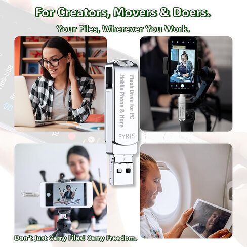 256GB 3in1 iPhone Flash Drive, USB Photo Stick Transfer Video Files Ease in Among iPad Tablet Android Phone PC Mac TVbox Fast Secure, Realupta A Reliable External Storage,MFi Certified Tattoo(Thorns) in Saudi Arabia