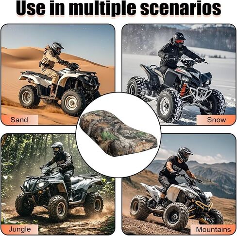 تغطية مقعد محرك CAMO CAMO ATV Cover Motorcycle Cushion Cushion Prevable Bated Patector Cover ATV Cover Four Wheeler Accessories متوافقة مع معظم الطرز in Kuwait
